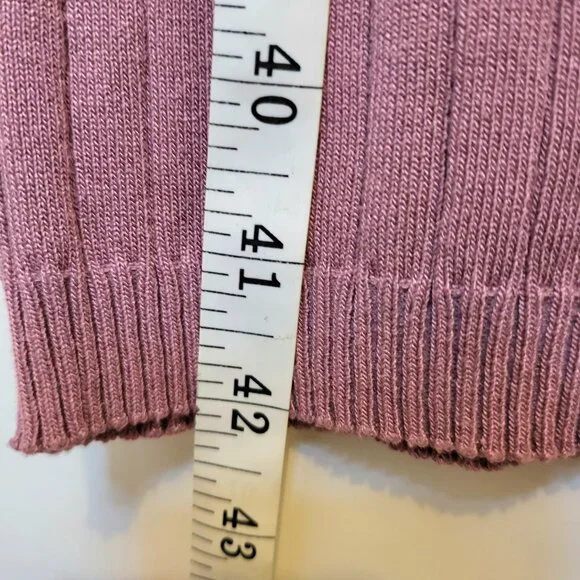 Women's NWT Spring Summer Pink Mauve Ribbed Tank Sweater Dress Sz Medium - Picture 7 of 7